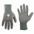 Ge PU Dipped Gloves, 15 GA, Gray, 12 Pair, S GG205SC